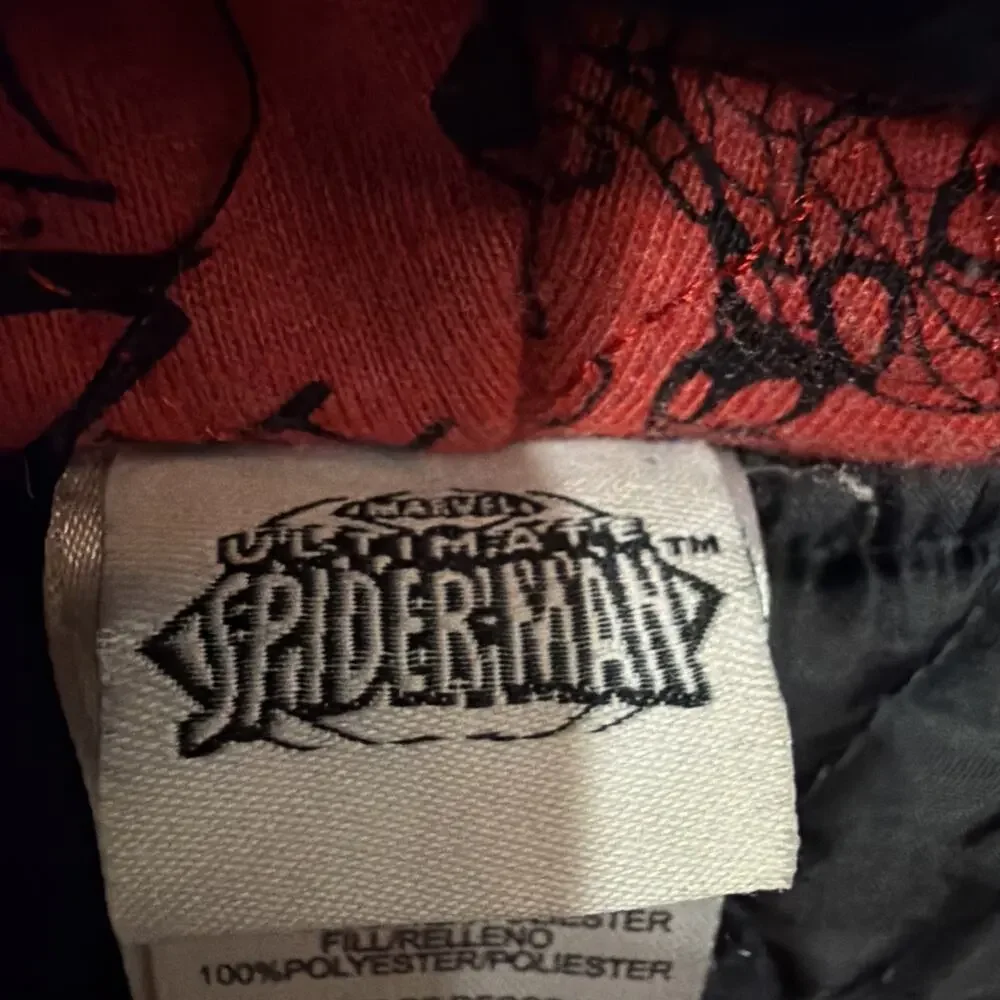 Marvel Ultimate Spiderman Zip Hoodie Jacket Quilt Lined Grays Boys 5/6